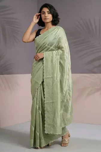 pastel leheriya embroidered pure raspberry art silk party wear saree with unstitched blouse