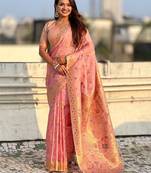 multicolor leheriya meenakari zari woven kora art silk festive wear saree with unstitched blouse