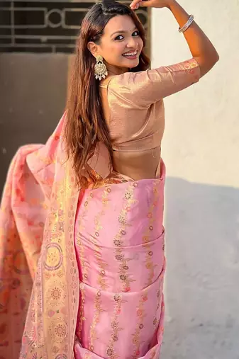 multicolor leheriya meenakari zari woven kora art silk festive wear saree with unstitched blouse