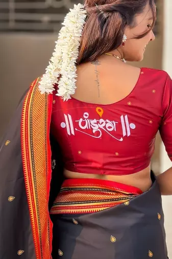 multicolor tilak zari woven soft art silk traditional paithani saree with unstitched blouse