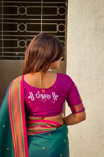 multicolor tilak zari woven soft art silk traditional paithani saree with unstitched blouse