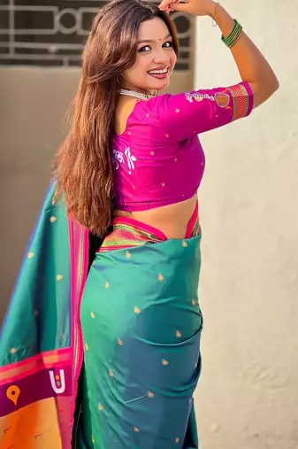 multicolor tilak zari woven soft art silk traditional paithani saree with unstitched blouse