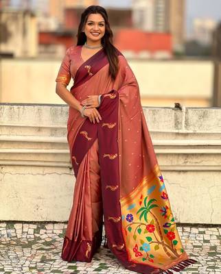 multicolor zari woven pichwai inspired premium soft art silk festive wear saree with unstitched blouse 1