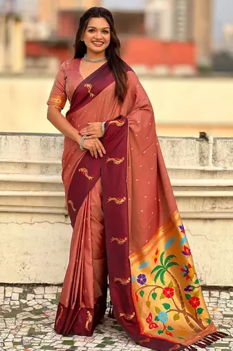 multicolor zari woven pichwai inspired premium soft art silk festive wear saree with unstitched blouse