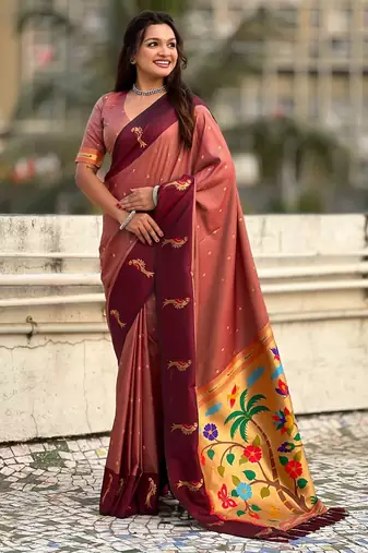 multicolor zari woven pichwai inspired premium soft art silk festive wear saree with unstitched blouse