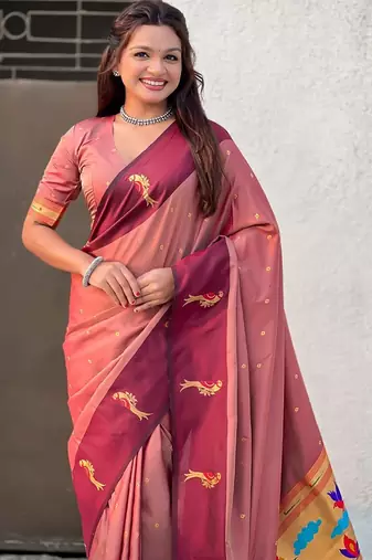 multicolor zari woven pichwai inspired premium soft art silk festive wear saree with unstitched blouse