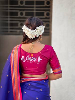 multicolor tilak zari woven soft art silk traditional paithani saree with unstitched blouse 3