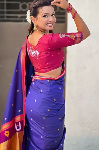 multicolor tilak zari woven soft art silk traditional paithani saree with unstitched blouse