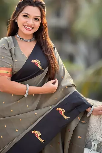 multicolor zari woven pichwai inspired premium soft art silk festive wear saree with unstitched blouse