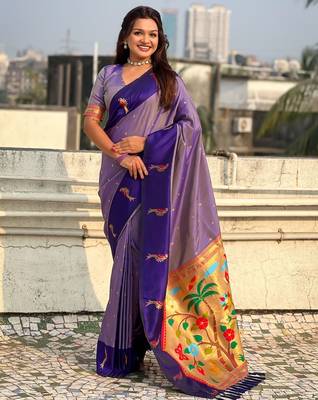 multicolor zari woven pichwai inspired premium soft art silk festive wear saree with unstitched blouse 1