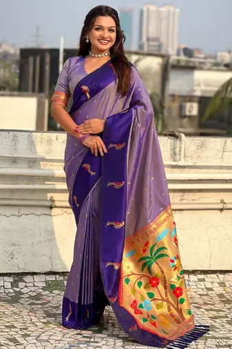 multicolor zari woven pichwai inspired premium soft art silk festive wear saree with unstitched blouse