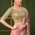 Peach sartin georgette silk saree & tussar silk blouse