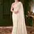 White georgette silk saree & tussar silk blouse