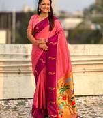 multicolor zari woven pichwai inspired premium soft art silk festive wear saree with unstitched blouse
