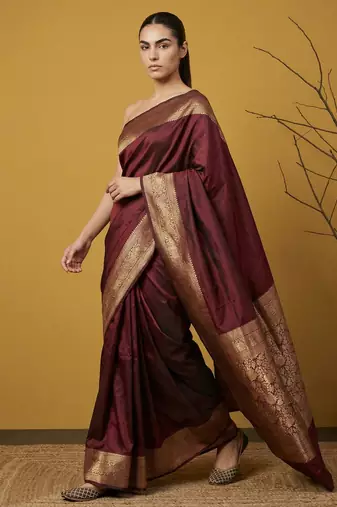 zari woven design art silk traditional wear saree with unstitched blouse