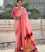 multicolor tilak zari woven soft art silk traditional paithani saree with unstitched blouse