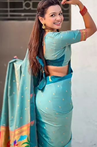 multicolor zari woven pichwai inspired premium soft art silk festive wear saree with unstitched blouse