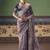 Light wine designer embroidery fancy occasion wear saree