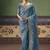 Steel blue designer embroidery fancy occasion wear saree