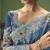 Steel blue designer embroidery fancy occasion wear saree