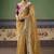 Golden designer embroidery fancy  occasion wear saree