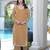 Light-brown embroidered modal satin straight cut kurta