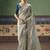 Silver designer embroidery fancy occasion wear saree