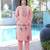 Light-pink embroidered art silk straight cut kurta