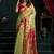 Parrot green tissue paithani saree mina with lotus zari border