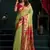 Parrot green tissue paithani saree mina with lotus zari border