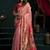 Peach tissue paithani saree mina with lotus zari border