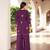 Magenta embroidered art silk straight cut kurta
