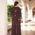 Brown embroidered art silk straight cut kurta culottes set