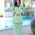 Light-green embroidered organza straight cut kurta