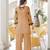 Light-brown embroidered organza straight cut kurta