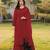 Maroon embroidered art silk straight cut kurta palazzo set