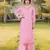 Light-pink embroidered art silk straight cut kurta palazzo set