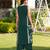 Dark-green embroidered modal satin straight cut kurta culottes set