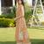 Light-brown embroidered modal satin straight cut kurta