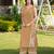 Light-brown embroidered modal satin straight cut kurta culottes set