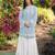Light-blue embroidered modal satin straight cut kurta