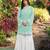 Light-green embroidered modal satin straight cut kurta