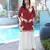 Maroon embroidered modal satin straight cut kurta kalidar palazzo set
