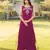 Magenta embroidered art silk a line kurta palazzo set