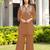 Light-brown embroidered viscose georgette straight cut kurta culottes set