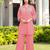 Light-pink embroidered viscose georgette straight cut kurta