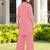 Light-pink embroidered viscose georgette straight cut kurta