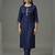 Navy embroidered rayon kurta set