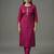 Pink embroidered rayon kurta set