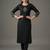 Black embroidered rayon kurta set